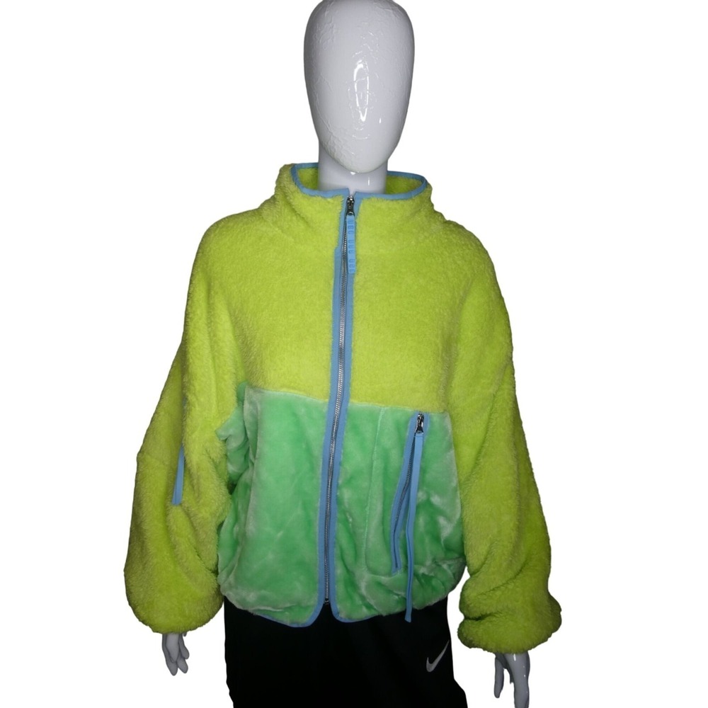 UGG Women's Marlene Faux Fur Sherpa Jacket Yellow Green‎ Large
